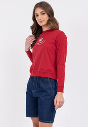 Butterfly Graphic Semi-Crop Sweatshirt