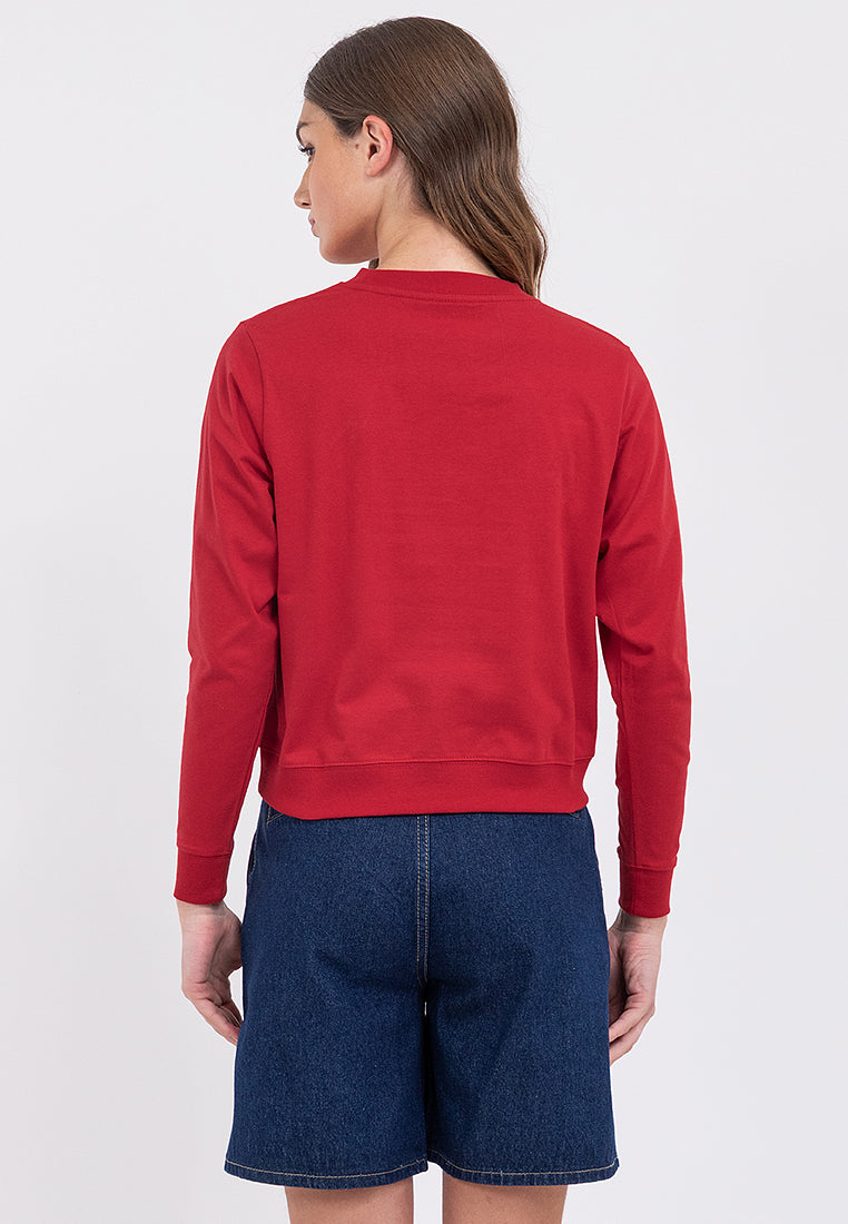 Butterfly Graphic Semi-Crop Sweatshirt