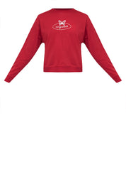 Butterfly Graphic Semi-Crop Sweatshirt