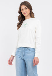 Butterfly Graphic Semi-Crop Sweatshirt