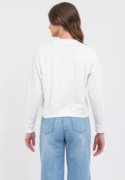 Butterfly Graphic Semi-Crop Sweatshirt