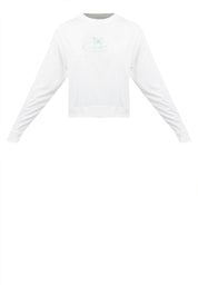 Butterfly Graphic Semi-Crop Sweatshirt