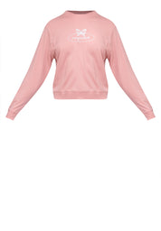 Butterfly Graphic Semi-Crop Sweatshirt