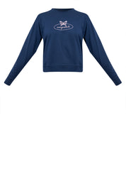 Butterfly Graphic Semi-Crop Sweatshirt