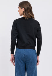 Butterfly Graphic Semi-Crop Sweatshirt