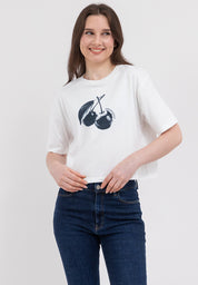Cherry Boxy Fit Graphic Tee