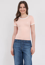 Ribbed Semi-Crop Ringer Tee