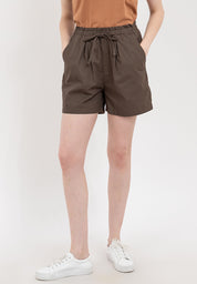 Elastic Waist Paperbag Shorts