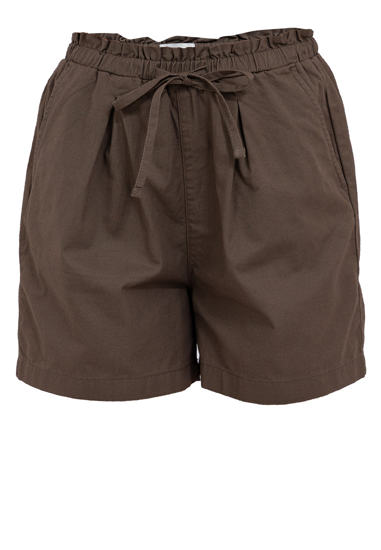 Elastic Waist Paperbag Shorts