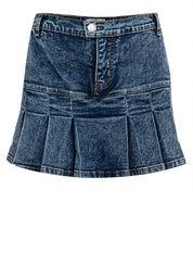 Denim Pleated Skirt