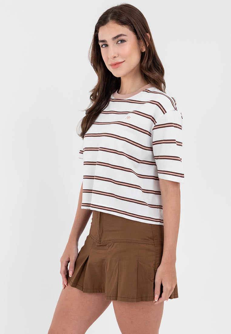 A87 Striped Knit Boxy Fit Tee