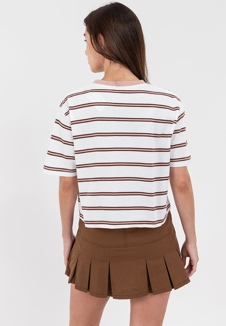 A87 Striped Knit Boxy Fit Tee