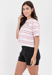 Striped Boxy Fit Graphic Tee