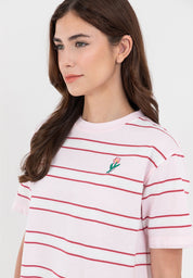 Striped Boxy Fit Graphic Tee