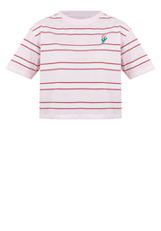 Striped Boxy Fit Graphic Tee