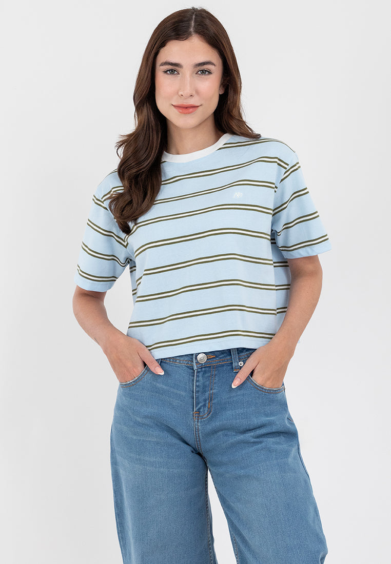 A87 Striped Knit Boxy Fit Tee