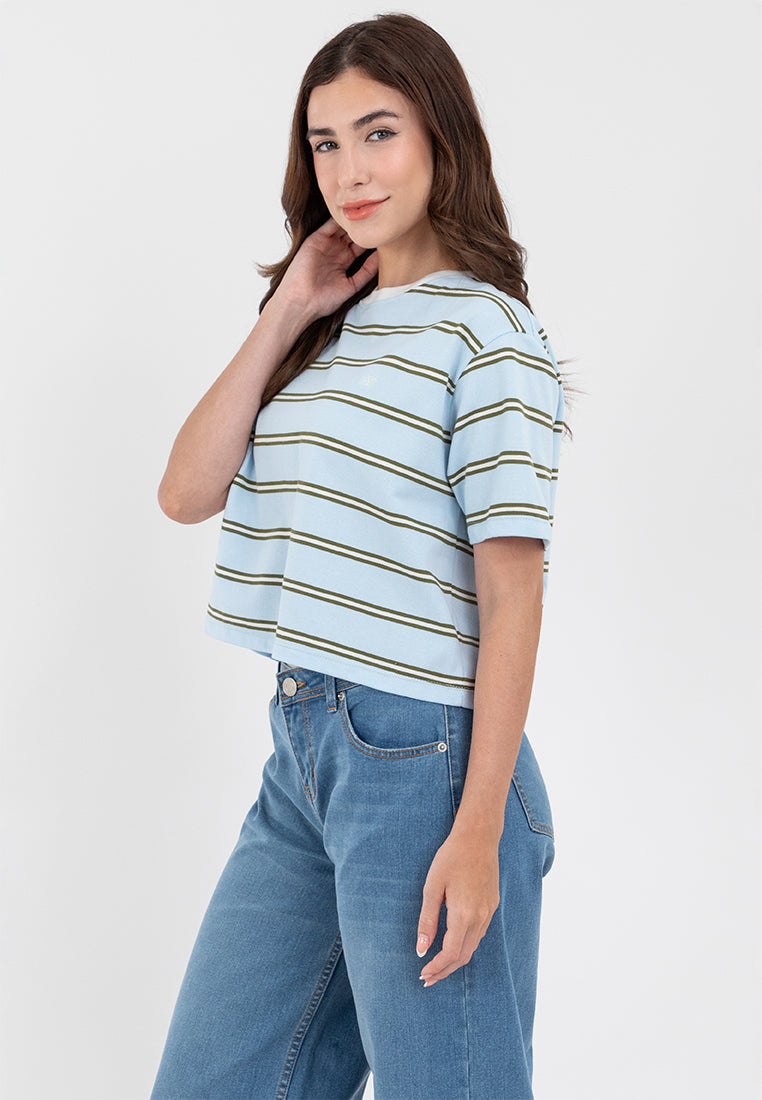 A87 Striped Knit Boxy Fit Tee