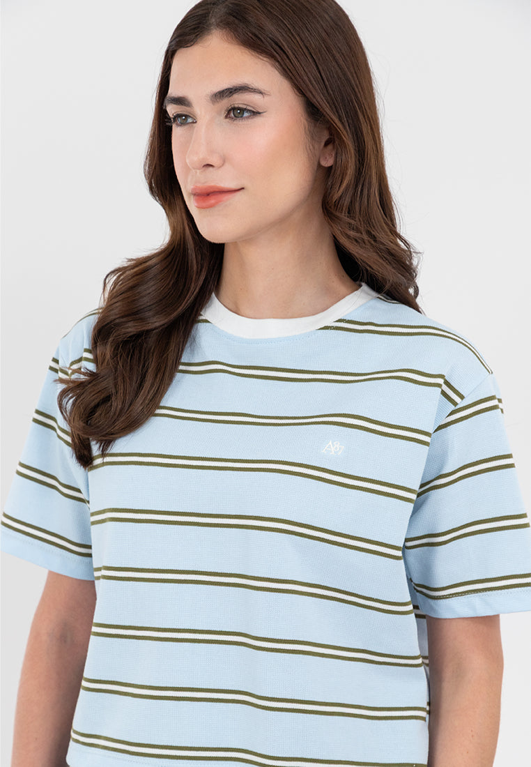 A87 Striped Knit Boxy Fit Tee
