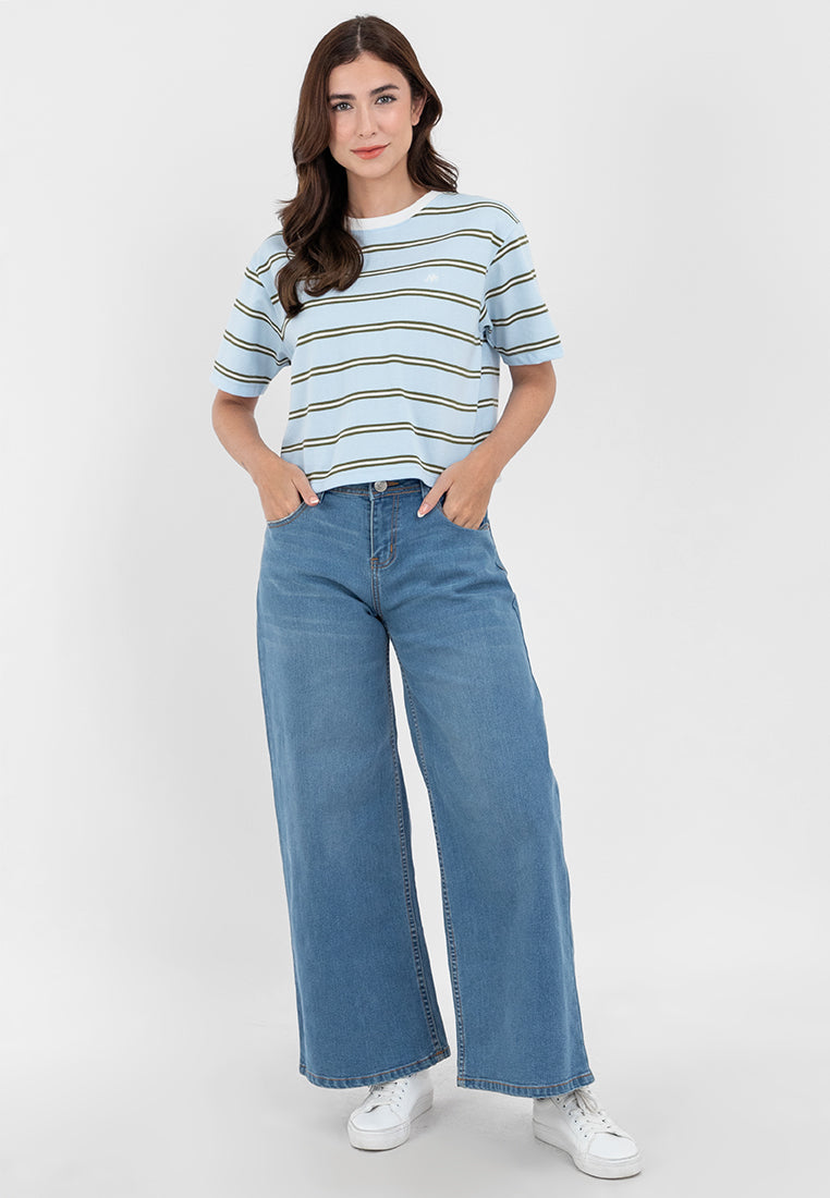 A87 Striped Knit Boxy Fit Tee