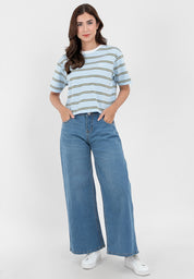A87 Striped Knit Boxy Fit Tee