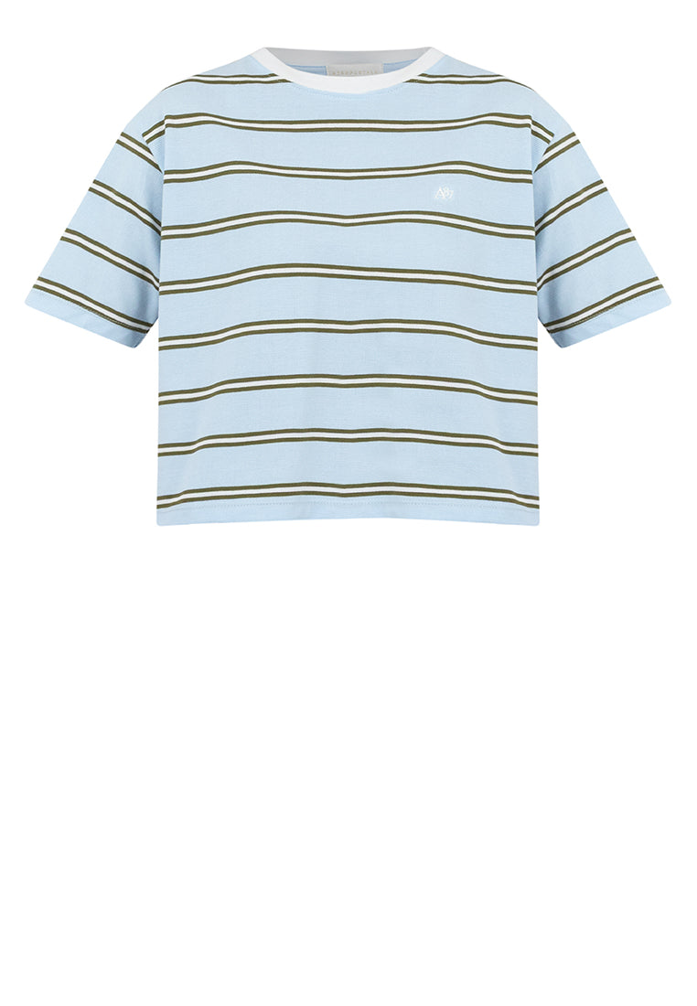 A87 Striped Knit Boxy Fit Tee
