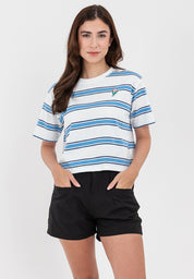 Striped Boxy Fit Graphic Tee