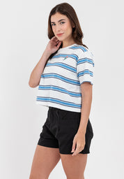 Striped Boxy Fit Graphic Tee