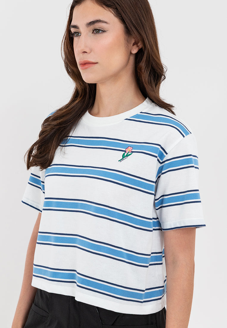 Striped Boxy Fit Graphic Tee