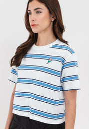 Striped Boxy Fit Graphic Tee