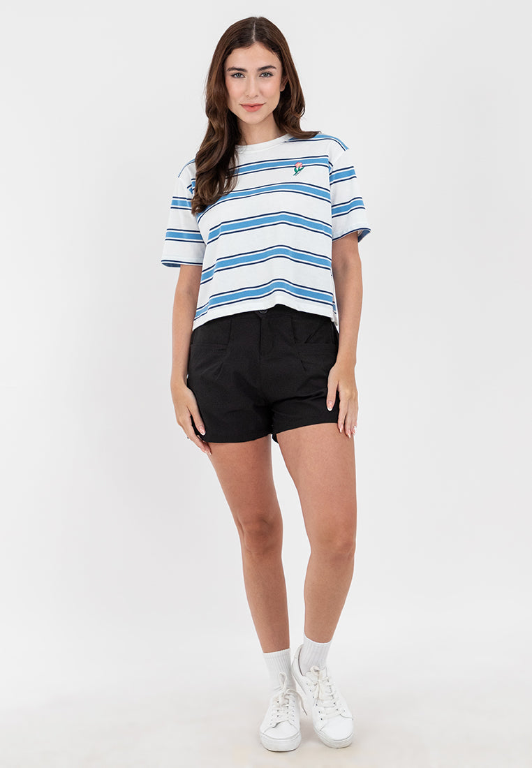 Striped Boxy Fit Graphic Tee