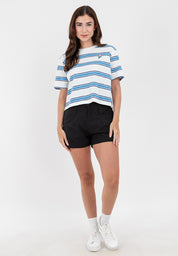 Striped Boxy Fit Graphic Tee