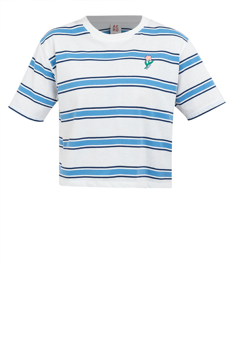 Striped Boxy Fit Graphic Tee