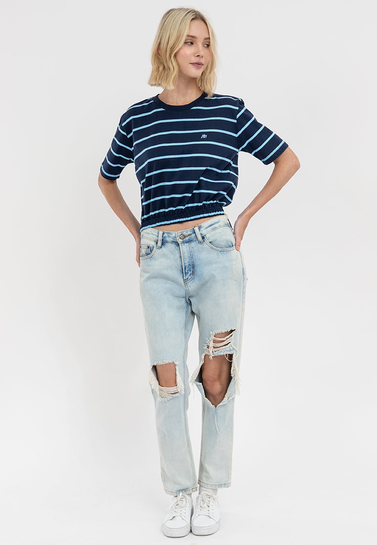 A87 Stripe Loose Gartered Tee