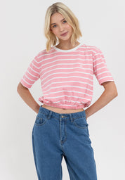 A87 Stripe Loose Gartered Tee