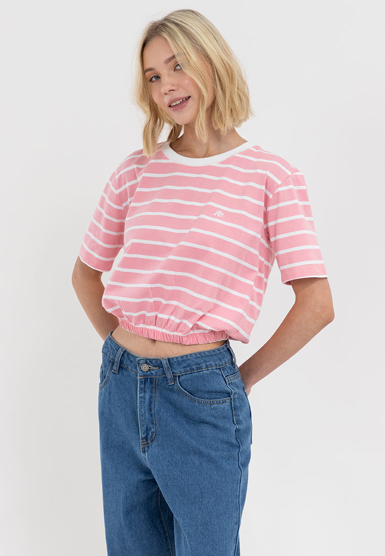 A87 Stripe Loose Gartered Tee
