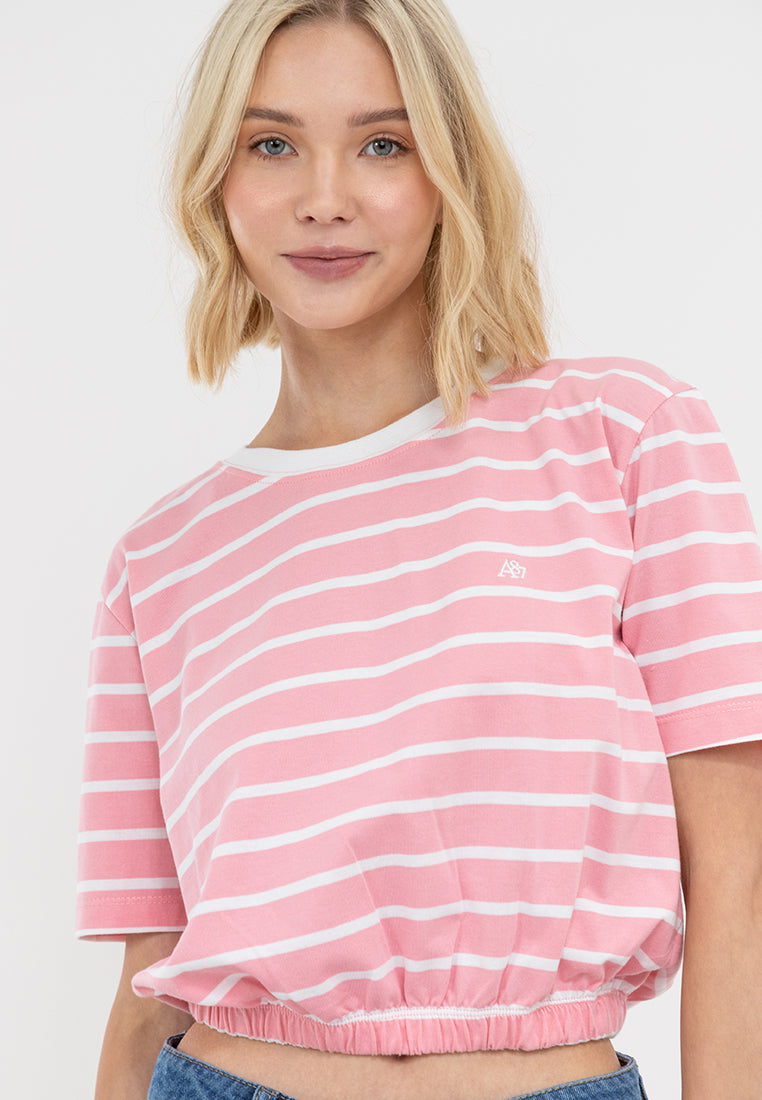A87 Stripe Loose Gartered Tee