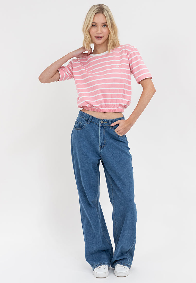 A87 Stripe Loose Gartered Tee