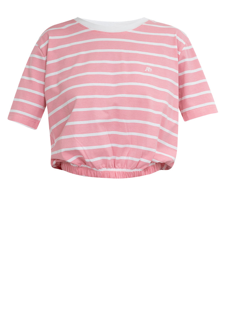 A87 Stripe Loose Gartered Tee