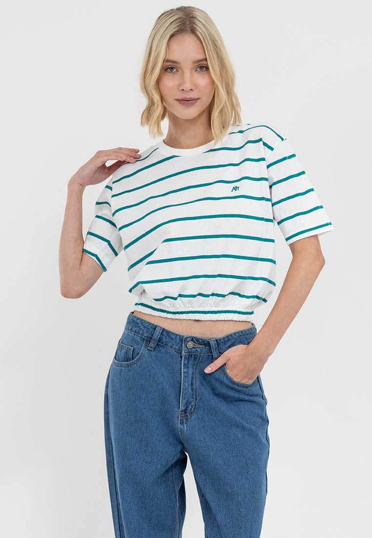 A87 Stripe Loose Gartered Tee