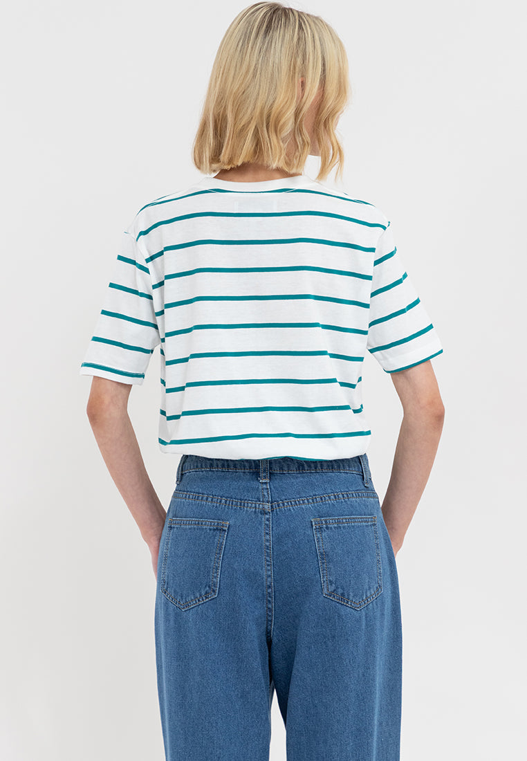 A87 Stripe Loose Gartered Tee