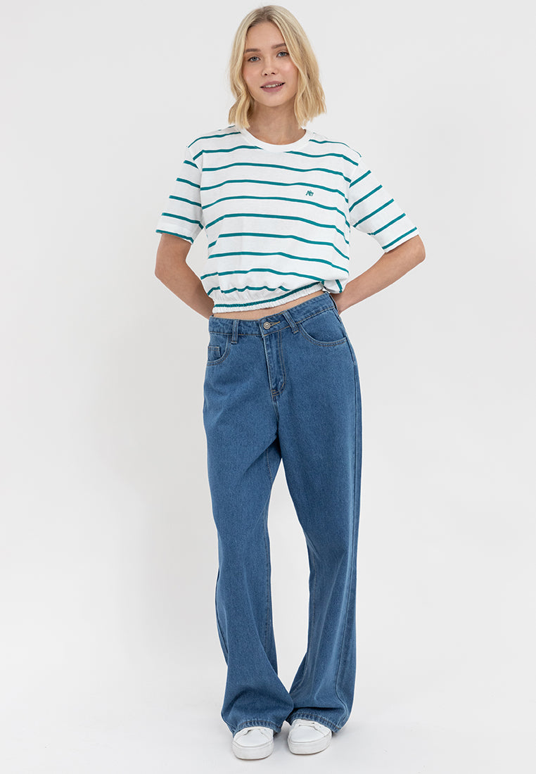 A87 Stripe Loose Gartered Tee