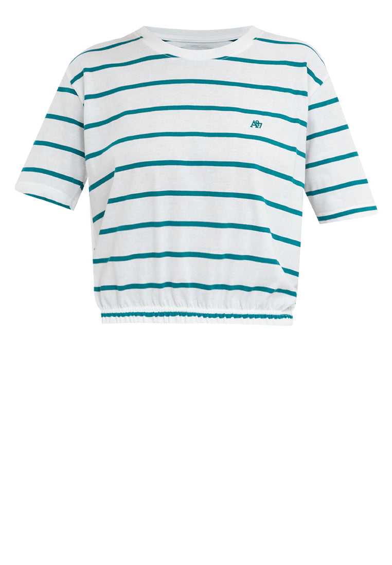 A87 Stripe Loose Gartered Tee
