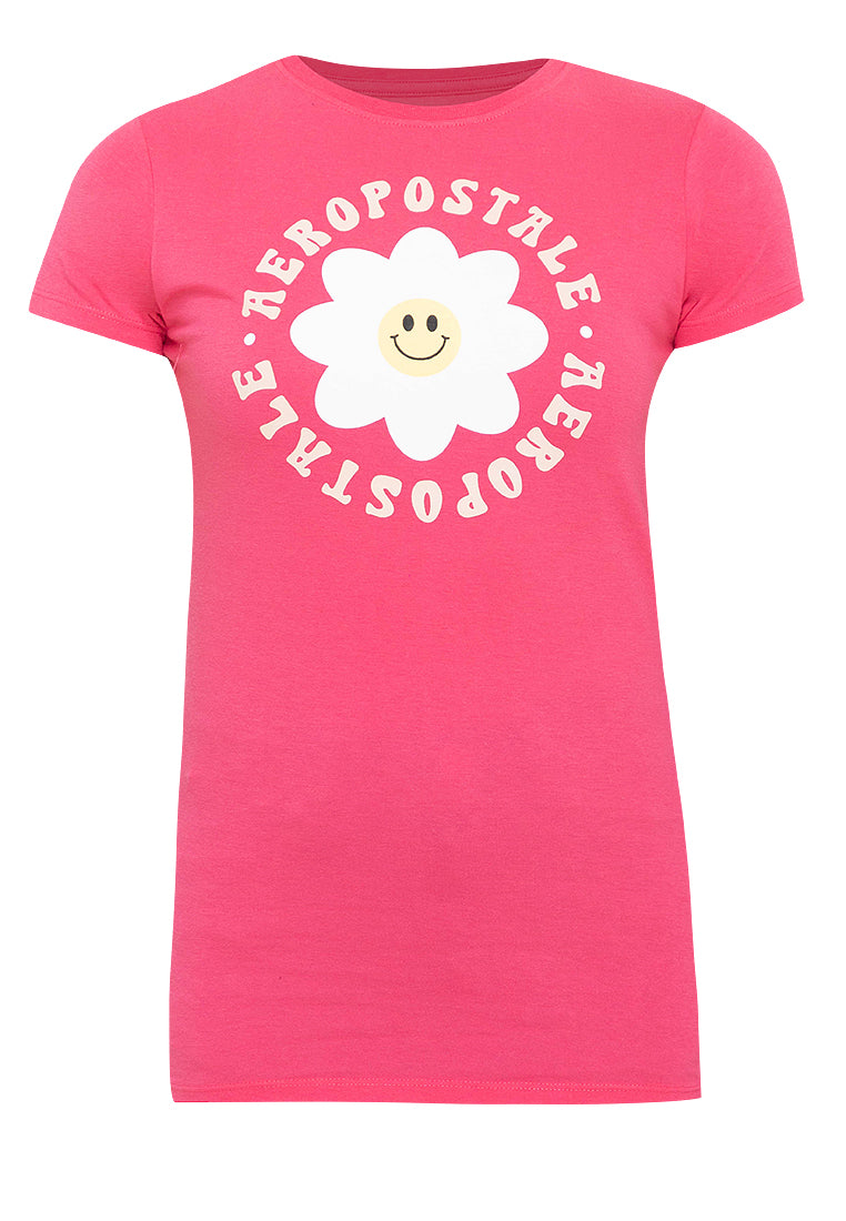 AEROPOSTALE FLORAL SMILEY Girls Graphic Tee