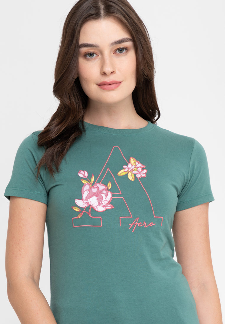 A FLORAL AERO Girls Graphic Tee