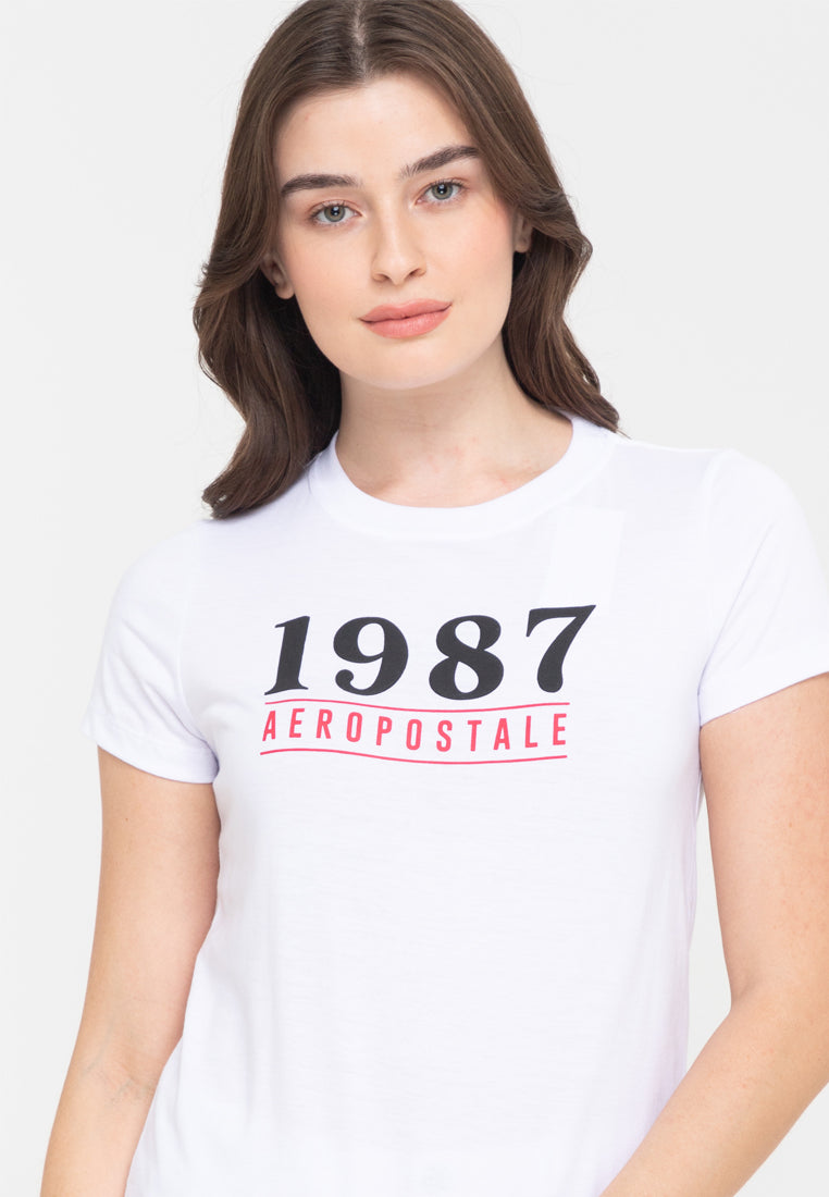 1987 AEROPOSTALE PRINT EMBOSS Girls Graphic Tee