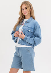 AERO Girls Loose Crop Denim Jacket