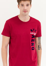 NYC AERO FLOCK Guys Biking Red Tee