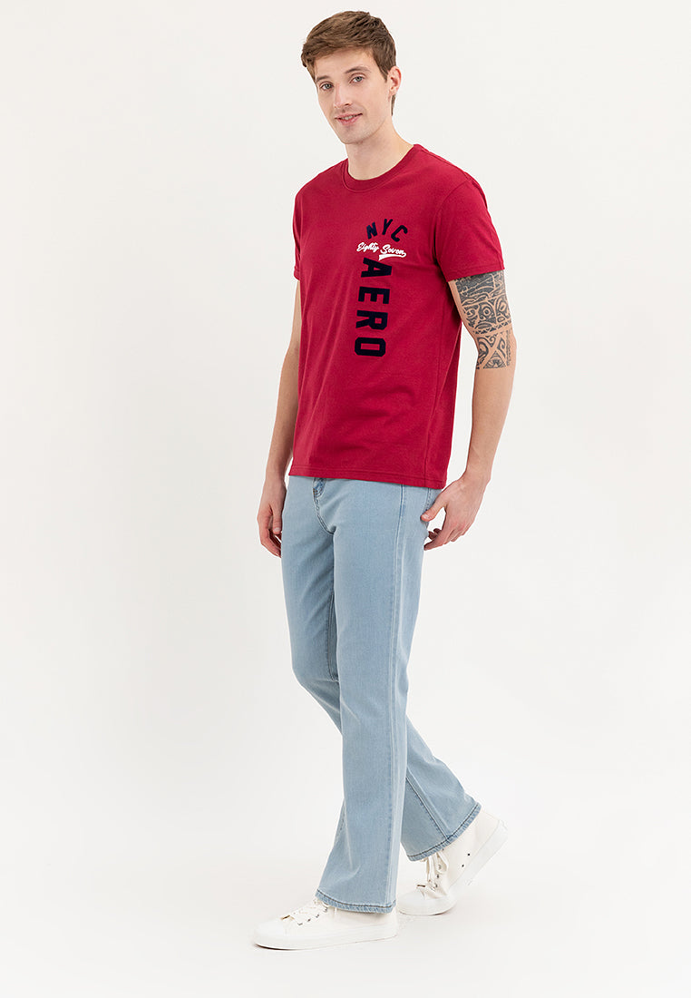 NYC AERO FLOCK Guys Biking Red Tee