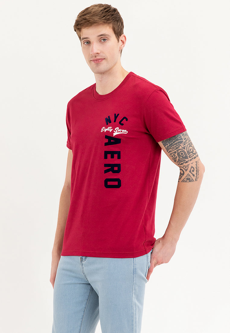 NYC AERO FLOCK Guys Biking Red Tee