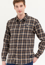 AERO Guys Plaid Long Sleeves Polo